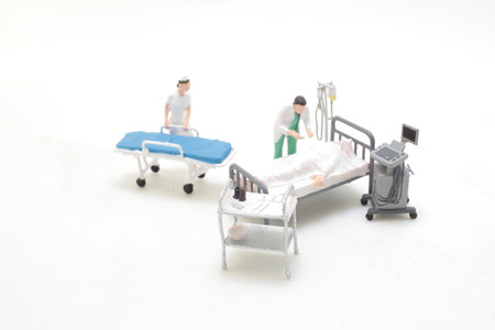 Professional Doctors team can't saving man life . health care concept