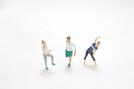 sporty sportswoman sportsman woman man in sportの写真素材