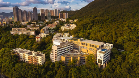Wong Nai Chung Gap, July 13 2024 the residential area Blue Pool Road,のeditorial素材
