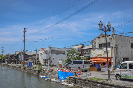 Nestled within the charming town of Yanagawa, Fukuoka Prefecture May 17 2024の写真素材