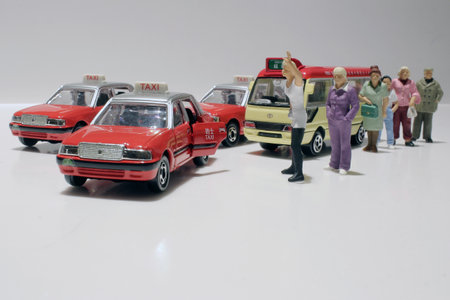 the fun of figure in miniature worldの写真素材