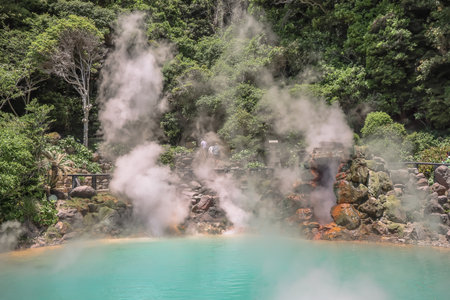 Umi Jigoku, Beppu's Captivating Sea Hell Geothermal Wonderland May 16 2024の写真素材