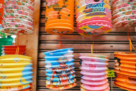 the paper lantern, store at tai kiu market, hk Aug 31 2024の写真素材