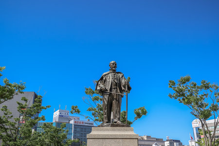 the Statue of Otomo Sourin, Oita Station or nearby. May 16 2024の写真素材