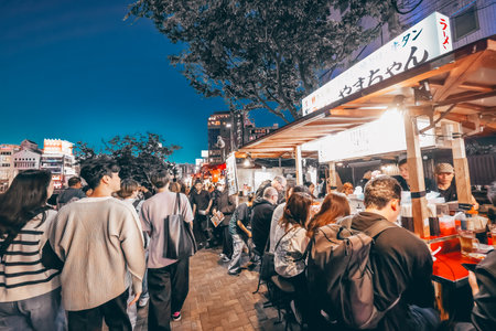 May 17 2024 Savoring the Culinary Delights of Fukuoka Iconic Yatai Food Stallsの写真素材