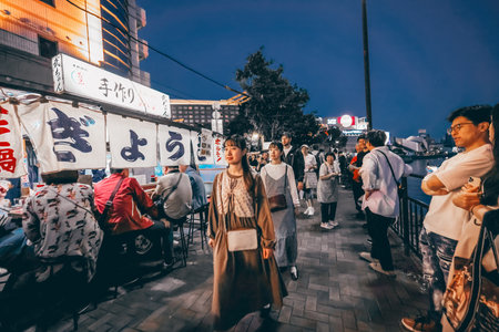 May 17 2024 Savoring the Culinary Delights of Fukuoka Iconic Yatai Food Stallsの写真素材