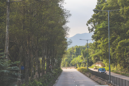 Sept 29 2024 Country Road at Ting Kok Road, hkの写真素材