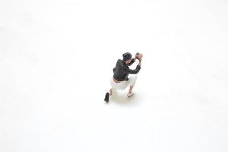 a fun of mini photographer figure are shooting