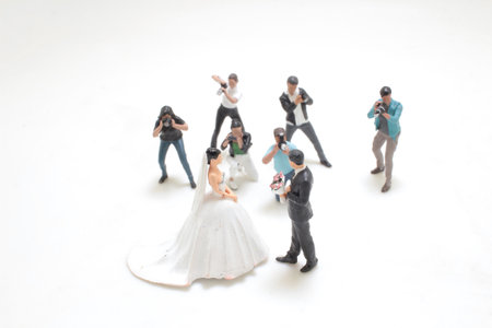 a fun of mini photographer figure are shooting