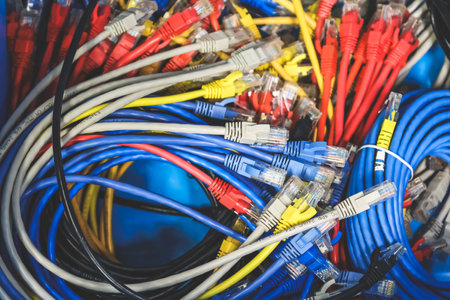 a group of Coiled Ethernet Cable, Networking Essentials