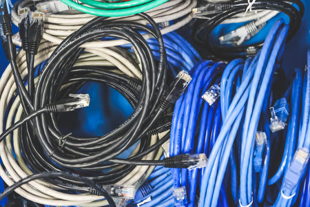 a group of Coiled Ethernet Cable, Networking Essentials
