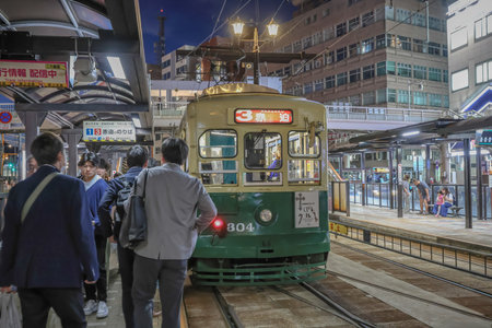 Nagasaki City Tram, Japan convenient public transportation to travel May 13 2024の写真素材