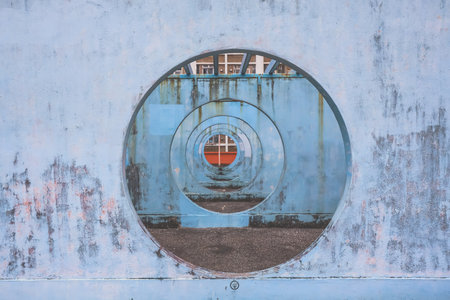 Circular Structure at Lok Wah South Estate Garage Rooftop Oct 27 2024の写真素材