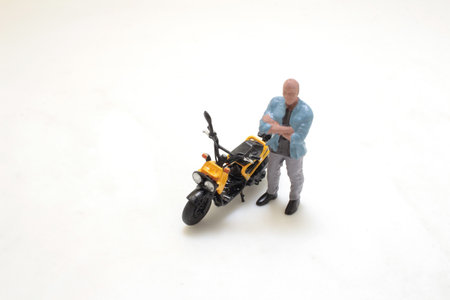 the image of a motorbike rider in dynamic motionの写真素材