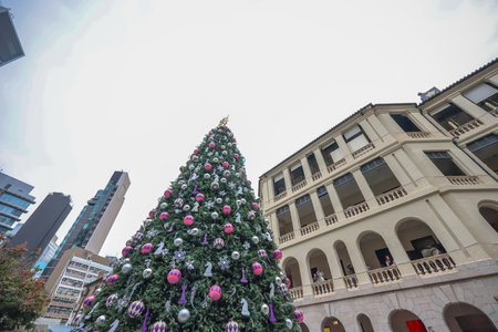 Festive Christmas Celebrations at Tai Kwun Hong Kong Dec 16 2024の写真素材