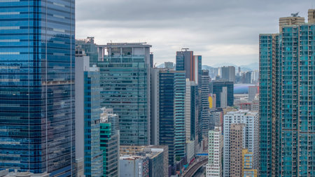 Kwun Tong Business Area Thriving Commercial Hub Hong Kong Jan 31 2025の写真素材
