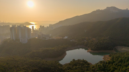 Aberdeen Reservoirs Hong Kong Scenic Nature View Feb 15 2025の写真素材