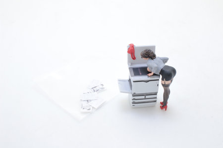 playful and creative miniature office diorama features a woman