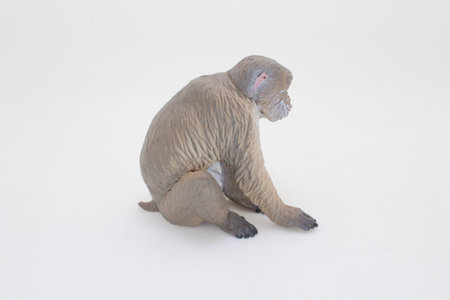 Detailed figurine of a Japanese macaque depicting wildlife rich iの写真素材