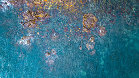 a Rock Beach Coastal Landscape Waves Shoreline View Hong Kongの写真素材