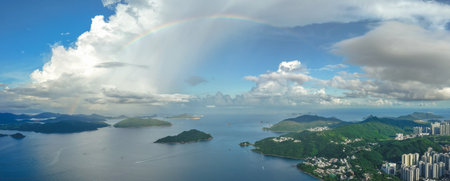 a Rainbow Port Shelter, Nature Palette in Sai Kungの写真素材