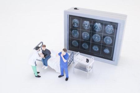 A depiction of medical professionals assisting a patient,の写真素材