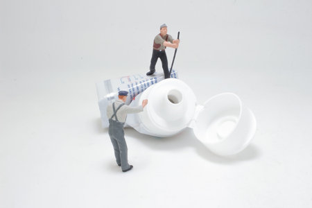 Creative conceptual image depicting a tiny worker figurine