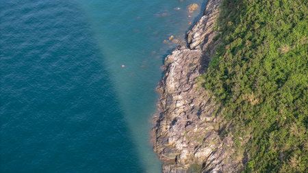Rugged coastal headland with sea cliffs