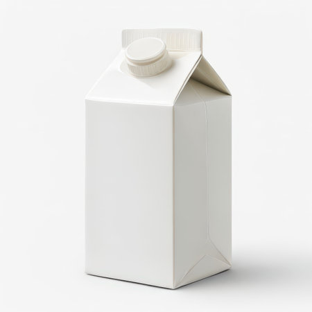 the AI Image Generator, Minimalist Mockup of White Milk Carton on Plainの素材
