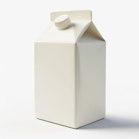 the AI Image Generator, Minimalist Mockup of White Milk Carton on Plainの素材