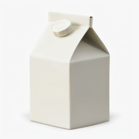the AI Image Generator, Minimalist Mockup of White Milk Carton on Plainの素材