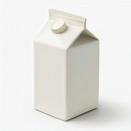 the AI Image Generator, Minimalist Mockup of White Milk Carton on Plainの素材