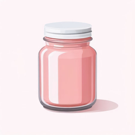 the AI Image Generator, Plain Glass Jar with Beige Contents Isolatedの素材
