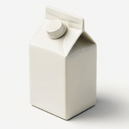 the AI Image Generator, Minimalist Mockup of White Milk Carton on Plainの素材