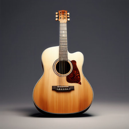 the AI Image Generator, Acoustic Guitar with Warm Wood Finishの素材