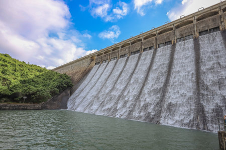 Scenic heritage dam in Hong Kong nature reserveの写真素材
