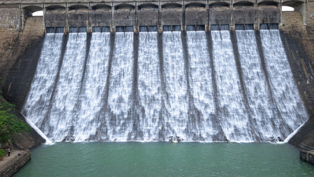 Scenic heritage dam in Hong Kong nature reserve