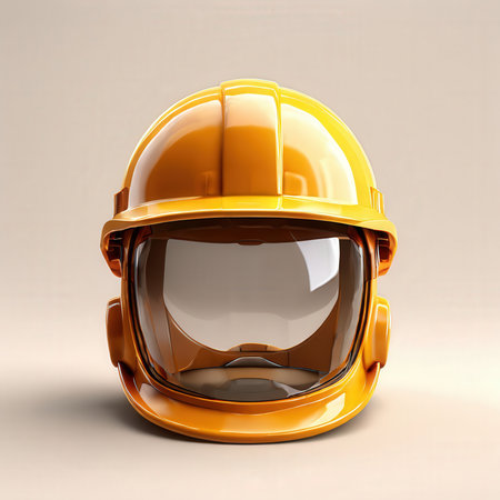 an AI Image Generator, Yellow Industrial Safety Helmet Isolatedの素材