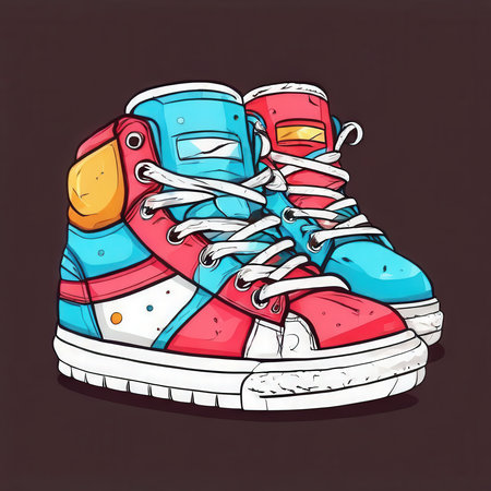 the AI Image Generator, -Top Sneakers in Cartoon Illustration Styleの素材