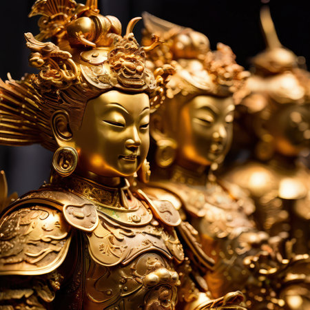 the AI Image Generator, Sculpture Depicting Traditional Oriental Artistic Elementsの素材