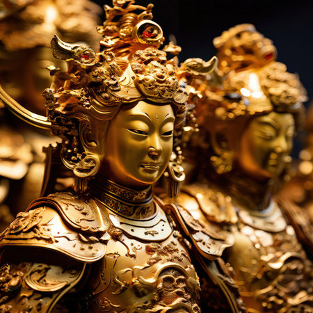 the AI Image Generator, Sculpture Depicting Traditional Oriental Artistic Elementsの素材