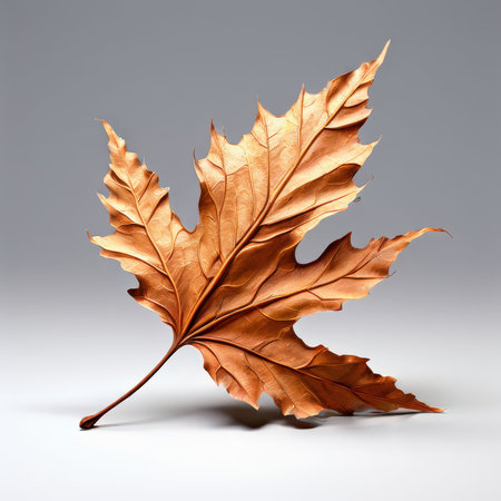 the AI Image Generator, Elegant Copper Maple Leaf Sculpture With Cream Highlightsの素材