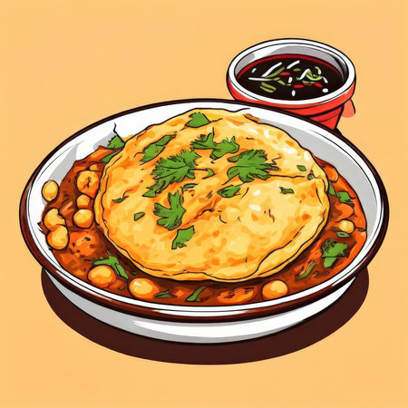 the AI Image Generator, Delicious Curry Dumplings Garnished With Cilantro in a Bowlの素材