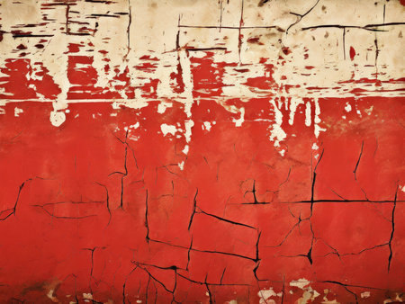 the AI Image Generator, Red Wall With Cracks and Distressed Texture Creating Industrialの素材