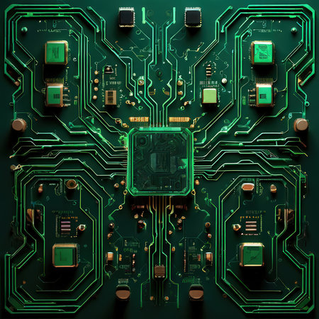 the AI Image Generator, High-Tech Electronic Circuit Boardの素材