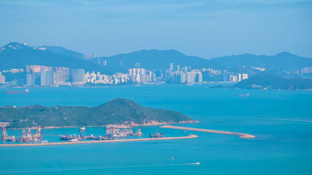 Upscale residential estate with sea view in Pok Fu Lamのeditorial素材