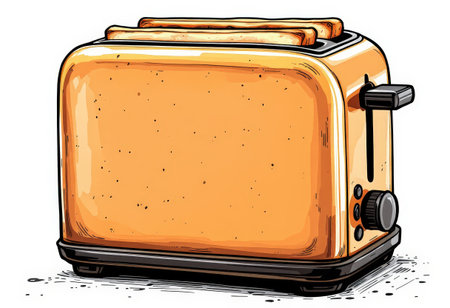 the AI Image Generator, Retro-Style Toaster with a Minimalist Designの素材