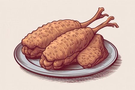 the AI Image Generator, Illustrated Fried Antler Dish with Creamy Dipping Sauceの素材