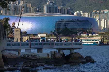 Scenic Hoi Sham Pavilion and Kai Tak Stadium HongKong Sept 14 2025のeditorial素材