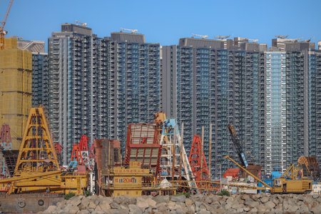 New housing developments in Kai Tak urban district Sept 14 2025のeditorial素材